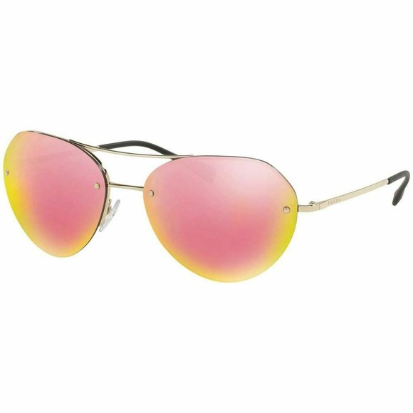 Prada Other - Prada Aviator Sunglasses Grey Yellow Rose Mirrored